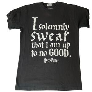 Harry Potter Women’s Short Sleeve T-shirt size M,Black, I Swear Am Up To No Good